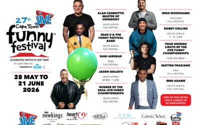 THE 27ᵗʰ JIVE CAPE TOWN FUNNY FESTIVAL INCLUDES THE MUSIC OF CAPE TOWN TO THE LINE-UP
